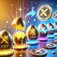 DALL·E 2024-12-06 04.51.54 - A highly detailed, creative animation-style illustration of eggs transforming into XRP coins in a sequential manner. The scene begins with eggs cracki